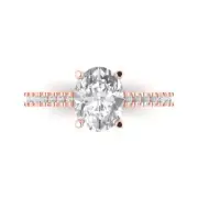 2.71ct Oval Cut Classic Engagement Accent Promise Anniversary Ring 14k Rose Gold