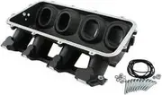 Aeroflow Low Rise Non EFI GM LS Base Modular Intake Mani Rectangle Port Black - AF6279-6000