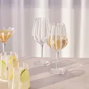 Atlas White Stripe Wine Glasses Set of 2 [MUSLATLWS24B]