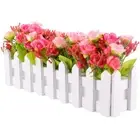 Fake Rose Picket Fence Fake Rose Flowers Wedding Centerpiece