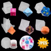 7Pcs Dice Silicone Resin Mold Set For Tabletop Game DIY Casting Art Epoxy Mould