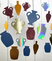 Die Cuts Vases Urns 18 Pieces Mirror Glitter Cardstock Vase Die Cuts Urn Die Cut