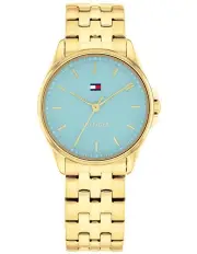 [Tommy Hilfiger] Jade Ionic Plated Thin Steel Watch in Blue