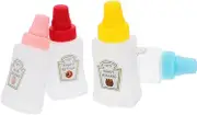 OKUMEYR 4Pcs Mini Ketchup Bottles Portable Squeeze Containers for Condiments for Salad Dressings Sauces and Travel Compact Design for Picnics and Barbecues
