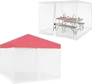 Mosquito Netting for Patio 10x10 Gazebo Replacement Mosquito Netting, Outdoor Garden Universal Sidewall Screen with Zipper, DIY Canopy Screen Wall for Gazebo and Tent (Mosquito Net Only),White