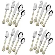 Wallace Napoleon Bee Gold Accent 18/10 Stainless Steel 20pc. Flatware Set