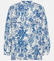 [A.P.C.] A.P.C. Aubrey floral linen-blend blouse AU 6 multicoloured