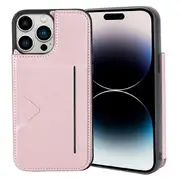 Soka Hanman Card Leather Case (Suits iPhone 15 Pro Max) - Rose Gold