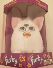 WORKING! FURBY 1998 ORIGINAL 1st Generation WHITE Snowball! NEW IN BOX!