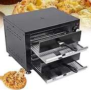 Electric Double Decker Pizza Oven, Commercial Electric Baking Oven, Multifunctional Household Barbecue Machine, 50-350°C Adjustable Temperature & 0-60 Minutes Timer, for Hotel Restaurant Home Baked