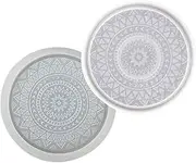 2Pcs Home Decoration Stencils for Crafts Flower Pot Decorations Flower Pot Trays Silicone Coaster Silicone Tray molds for Resin Circle Tray Silicone Mold Flowerpot Suite Silica Gel