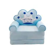 FatherCare Cute Cartoon 2 in 1 Comfy Fold Out Couch Bed for Toddler - Blue Crown