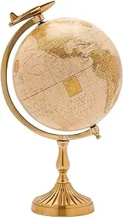 Widdop and Co Harvey Makin Gold Based World Globe with Metal Stand - 37cm x 19cm x 19cm - Use in Office, Desk, Home Décor, Gift - Vintage Style - Gift for Him, Dad
