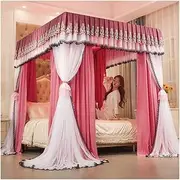 Mosquito Nets for 1.5m/5ft Beds, Four-Corner Poles Bed Canopy - Easy to Install, Bedroom Decor Luxury Bed Curtains (Color : Style 7, Size : 1.5x2x2m)
