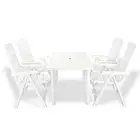 5 Piece Outdoor Dining Set Plastic White Garden Furniture Patio Table Chai 75074