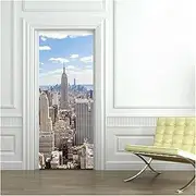 Door Stickers PVC Waterproof Door Sticker Creative Door Wall Decal DIY Mural Bedroom Home Decor (Color : N, Size : 38.5x200cmx2pcs)