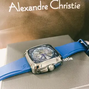 WK.手錶✨Alexandre Christie 6577MC AC 時尚圓方男錶工業藍膠錶 防水原廠保固一年 實體店面