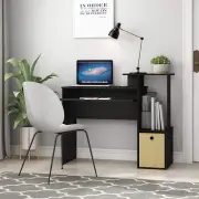 Student Dorm Desk Computer Laptop Office Writing Desk Workstation Bin Draw Black