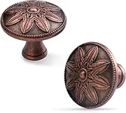 Xlroaafs 10 Pack Vintage Copper Cabinet Hardware Knobs Antique Drawer Knobs,1.4" Round Antique Copper Kitchen Cabinet Knobs Handles for Cabinets,Dresser Drawers Rustic Copper Knobs