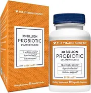 Probiotic Delayed Release 30 Billion with 10 Probiotic Strains to Support Digestive, Immune Vaginal Health or Yeast Imbalance Shelf Stable (30 Veggie Caps) by The Vitamin Shoppe