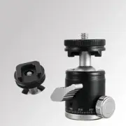 360 Swivel Mini Tripod Ball Head Adapter With 1/4" Quick Release Cold Shoe Mount