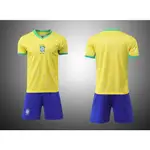 24-25賽季最新款足球衣 巴西國家隊主場足球衣 巴西足球服 兒童足球衣套裝 成人足球服 親子運動套裝足球比賽衣服
