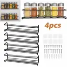 4Tier Spice Jar Rack Hanging Kitchen Shelf Wall-Mounted Organizer Cupboard Stand