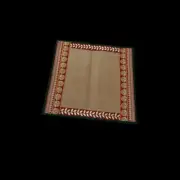 Golden Nylon Handmade Mat/Chatai With Green, Red & Golden Sequins Work On Trim