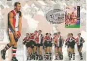 ST KILDA FOOTBALL CLUB AFL CENTENARY 1996 FIRST DAY COVER STAMPED POST CARD