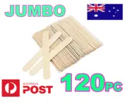 120x JUMBO CRAFT STICKS Natural Wooden Paddle Pop Popsicle Sticks 14.5 x 1.9 cm