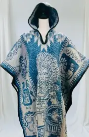 Mexican Double Sided PONCHO Aztec Poncho Mexicano Azteca