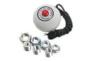 B&M Shift Knob Round Plastic White Logo Automatic Manual Transmission Each BM46112