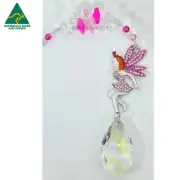 Pink Rhinestone Fairy Crystal Suncatcher gift, suncatchers made in Australia
