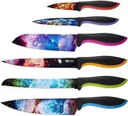 Chef's Vision Cosmos Knife Set - 6-Piece Stainless Steel Kitchen Knives Set with Vibrant Cosmos Design - Perfect House Warming Gift Women or Men - Unique Kitchen Knife Set Gift