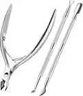 Cuticle Trimmer Cuticle Remover with Cuticle Pusher, Professional Stainless Ste