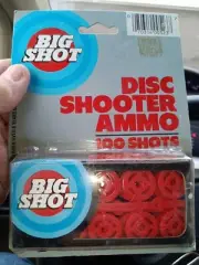 Rare Vint. BIG SHOT 100 Disk Shooter Ammo Toy Replacement New in Pkg. free ship!