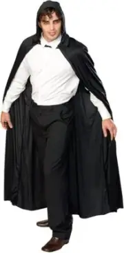 Long Hooded Black Cape, Rubies Halloween, Vampire, Cloak