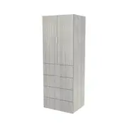 Lugna 2048 x 750 x 580mm Mist 3 Shelf 4 Drawers Double Door Storage Cabinet