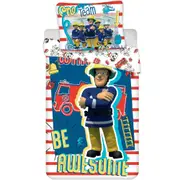 Fireman Sam Be Awesome Doona/Duvet/Quilt Cover Set - Single Bed