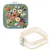 4 Pieces 2 Sizes Square Embroidery Hoops, Adjustable Cross Stitch Hoops Ring