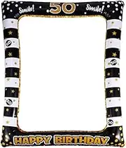 BRIGHTFUFU 1pc Birthday Inflatable Photo Frame Party Props Lightweight Festival Photo Booth Accessory for Memorable Celebrations