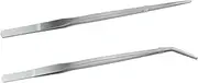 Maxmoral 2PCS 10 Inch Long Handle Stainless Steel Straight and Curved Tweezers Pliers Aquatic Plant Tweezer Aquarium Tool for Gardening Feeding Stick Jewellery Making Crafts