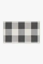 90' x 150' | Machine Washable Runner Rug | Kid & Pet Friendly | Indoor Rug | Buffalo Plaid Black & White Tufted Rug | Ruggable