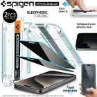 For iPhone 15/ Pro/ Max/ Plus Screen Protector SPIGEN EZ Fit Privacy Glass 2PCS