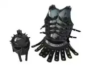 Medieval Knight Cuirass Roman Spartan Black Muscle Jacket With Gladiator Helmet