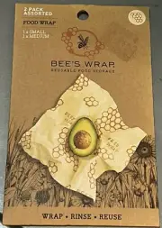 2pk - Bee's Wrap Reusable Food Storage Honeycomb Print Assorted 2 Pack (Sm-Med)