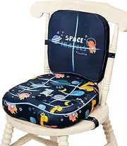 Toddler Booster Seat for Dining Table, 4 inch Ergonomic Design Dining Chair Heightening Cushion Portable Dismountable Eating, Washable Kids Toddler Booster Cushion (Starlight with Backrest)