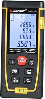 Handheld Digital Distance Meter Portable Mini Range Finder High-Precision Rangefinder with 30 Groups Data Storage LCD Display Backlight 2 Bubble Levels Diastimeter Distance Area Volume ALKOY
