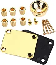 UPKOCH 1 Set Guitar Neck Plate with Screws Durable Electric Guitar Neck Board and String Ferrules Kit for Secure Instrument Setup