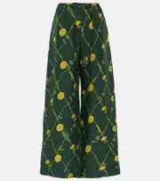 [Burberry] Burberry Floral silk pajama pants UK 12 green
